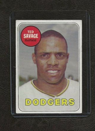 1969 Topps Baseball 471ted Savage,  White Letter Variation,  Ex,  Rare