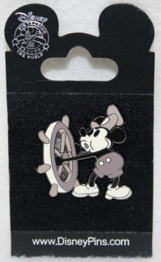 Walt Disney Pin Trading 2002 Rare Black & White Mickey Mouse Steamboat Willie
