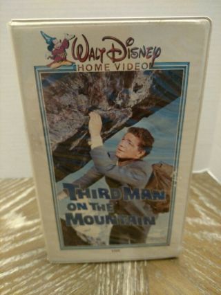Walt Disney Home Video Third Man On The Mountain Vhs Clamshell Rare