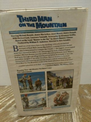 Walt Disney Home Video Third Man On The Mountain VHS Clamshell Rare 2