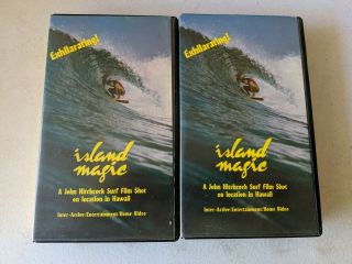 Island Magic Rare John Hitchcock Vhs Surf Film.  Complete 2 Tape Set