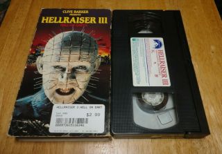 Hellraiser Iii 3 : Hell On Earth (vhs,  1993) Clive Barker Pinhead Rare Horror