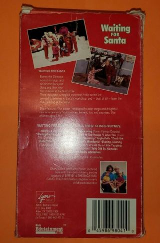 Barney & Backyard Gang Waiting For Santa VHS RARE EARLY COVER Sing Along Lyons 3