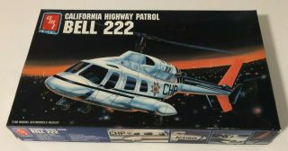 Rare 1991 Amt California Highway Patrol Bell 222 Helicopter Model Kit 8681 Nob