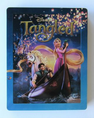 Tangled - Rare Blu - Ray 3d/blu - Ray Combo Embossed Front Cover Steelbook