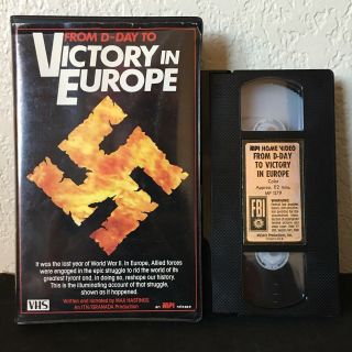 From D - Day To Victory In Europe Vhs - Rare Clamshell Ww2 World War Military B&w