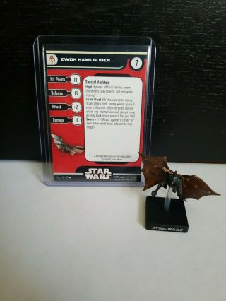 Star Wars Miniatures - Ewok Hang Glider W/card 42/60 - Alliance Empire Rare Rpg