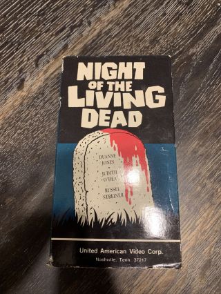 Night Of The Living Dead Vhs Rare 1989 United American Video No.  74 Horror Vg