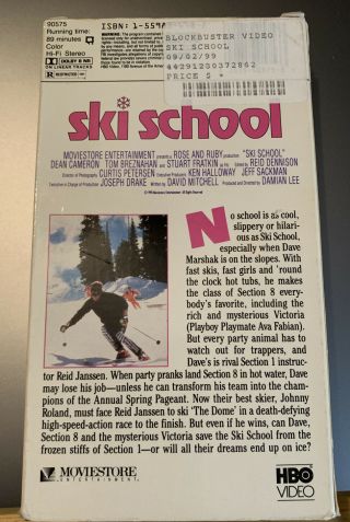 Ski School Vhs HBO Rare Oop Ava Fabian Blockbuster Rental 2