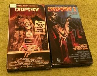 Creepshow 1 & 2 Vhs Horror Warner Video Rare 1987 Romero King