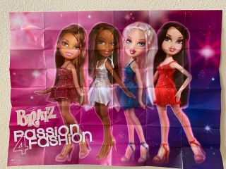 Mga Bratz Girlz Doll Passion 4 Fashion Poster (yasmin Sasha Cloe Jade) Rare