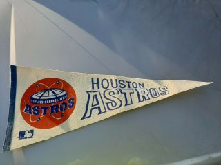 Vintage Houston Astros Baseball Pennant Texas Banner 12x29 Inch Rare Seventies