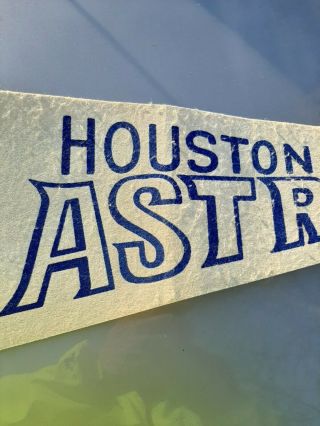 Vintage Houston Astros Baseball Pennant Texas Banner 12x29 Inch Rare Seventies 3