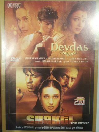 Devdas & Shakti Rare Dvd Indian Bollywood Movie Shah Rukh Khan & Madhuri Dixit