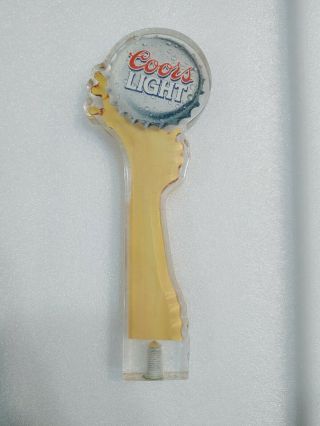 Rare Old Coors Light Acrylic Bottle Cap 9 " Draft Beer Keg Bar Tap Handle