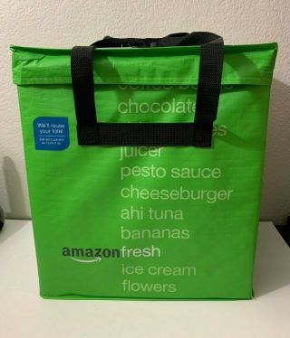 Amazon Fresh Reusable Folding Green Tote Bag Collectible Discontinued Rare