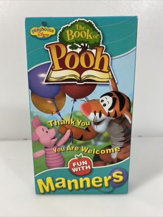 The Book Of Pooh Vhs (fun With Manners) Slip Sleeve Rare S/h