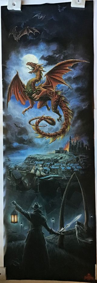 Alchemy Gothic Whitby Wyrm Artwork Red Dragon Rare Door Poster