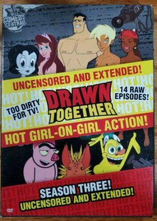 Drawn Together - Uncensored And Extended : Third Season 3 Three Dvd Rare 2 D Set