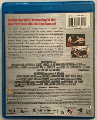 ACTION DOUBLE FEATURE BLOODSPORT / TIMECOP BLU RAY RARE OOP BUY IT NOW 2