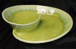 Rare Vintage Haeger Pottery Bowl Award 1947 Prize Design By S Young R614 Green