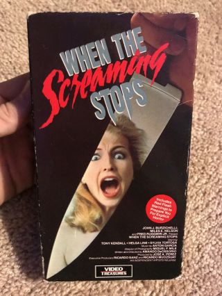 When The Screaming Stops Vhs Rare Horror Slasher.  Video Tape.