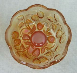 Northwood Strawberry Intaglio Fruit Bowls Carnival Glass Marigold Rare Set Of 2
