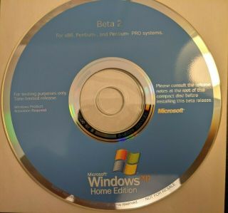 Rare: Microsoft Whistler Personal/windows Xp Home Edition Beta 2 Cd