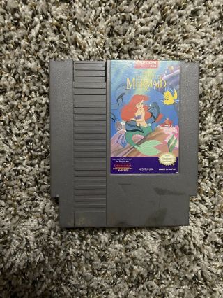 & Disney The Little Mermaid Authentic Rare Nintendo Nes Game Cart