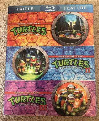 Teenage Mutant Ninja Turtles Triple Feature (blu - Ray Disc,  Rare Slip Cover)