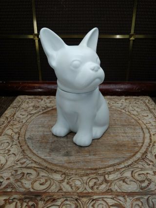 Threshold White French Bulldog Cookie Jar Rare Color Stoneware Ceramic