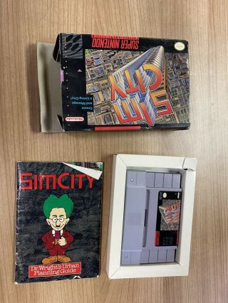 Sim City (nintendo Entertainment System,  1991) Snes Cib Complete Rare