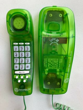 Southwestern Bell Freedom Phone w/ Caller ID Model FM2552B CLEAR GREEN AT&T RARE 2