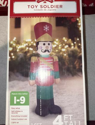 Airblown Inflatable Toy Soldier Nutcracker Christmas 4ft Yard Greeter Rare