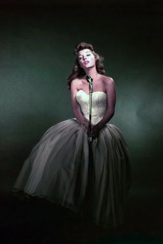 Julie London 24x36 Poster Dramatic Pose By Microphone Rare