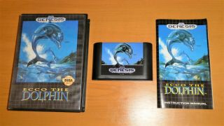 Authentic Rare Ecco The Dolphin For Sega Genesis Mega Drive Cdx Nomad