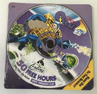 Rare Chex Quest Pc 1996 Cd America Online 50 Hours Cd Rom