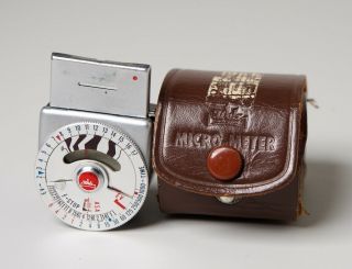 Rare Vintage Walz Exposure Light Micro - Meter Japan Shoe Mount Leather Case Vg