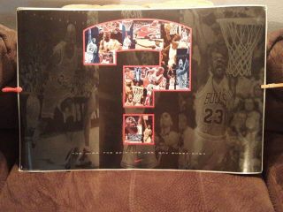 Rare 1995 Nike Michael Jordan Any Questions Chicago Bulls 23x35 Poster