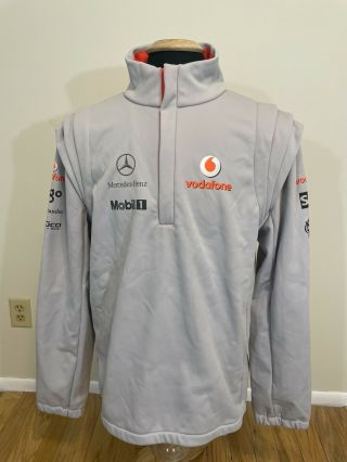 Mclaren F1 Team Mercedes - Benz Vodafone 1/2 Zip Pullover Jacket Size Xl Rare Race