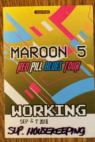 Maroon 5 Red Pills Blues Tour 2018 Rare Backstage All Access Pass Toronto