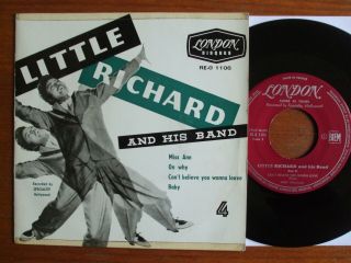 Rare Ep 7 " Little Richard & His Band N°4 1957 French 1st Press In