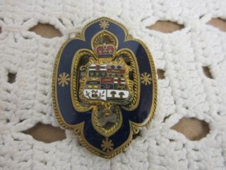 Rare Antique Militaria ? Pre - Wwi,  Canada Ensign Enamel / Brass Belt Buckle