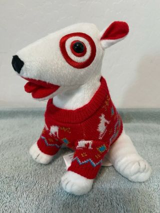 Target Bullseye Plush Dog Ugly Christmas Sweater Holiday Rare Edition 2017