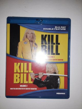 Kill Bill Volume 1 & 2 Double Blu - Ray Quentin Tarantino Rare Oop Flawless