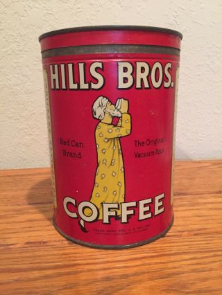 Vintage Hills Bros Rare 1/2 Lb Coffee Can Tin