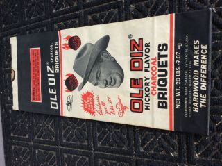 Dizzy Dean Ole Diz Charcoal Unuse 20lb Bag Old Rare Baseball St.  Louis Cardinals