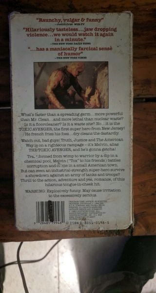 The Toxic Avenger,  rare,  oop,  gore cult,  horror (VHS/EP,  1997,  EP) 2