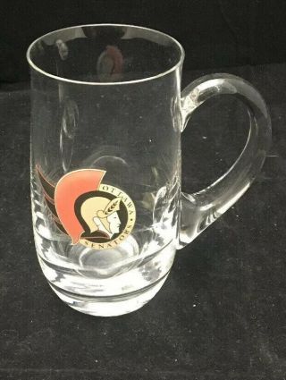 Vintage 1990’s Ottawa Senators Nhl Hockey Glass Beer Mug Cup Rare