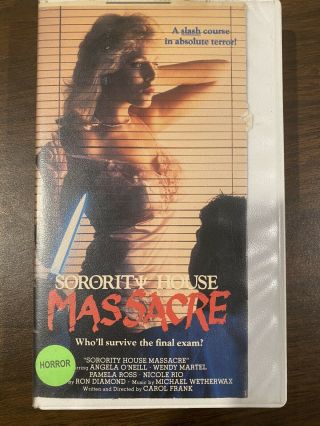 Sorority House Massacre Vhs Tape Cut Box Horror Movie Rare Carol Frank